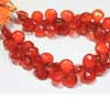 Natural Dark Orange Chalcedony Faceted Heart Drops Strand Length is 9 Inches and sizes 12mm Approx 